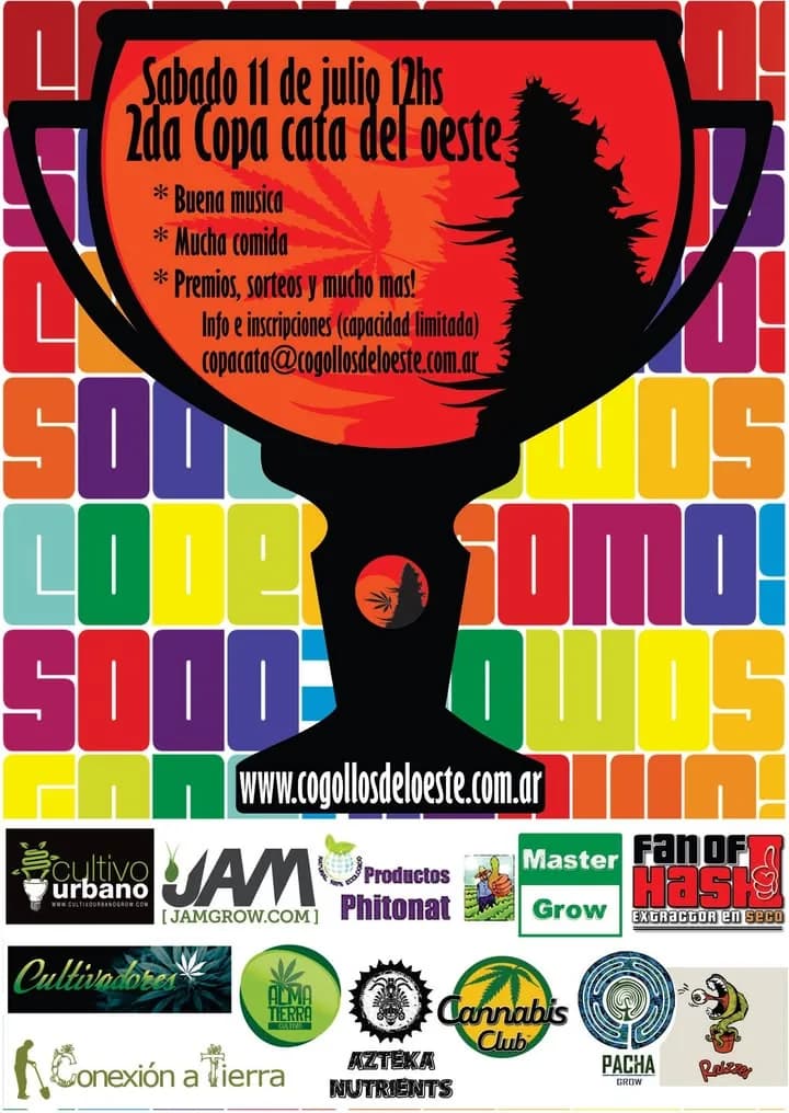 Versión final del flyer de la 2da Copa Cata del Oeste, con la franja de logos de las marcas que la acompañaron.