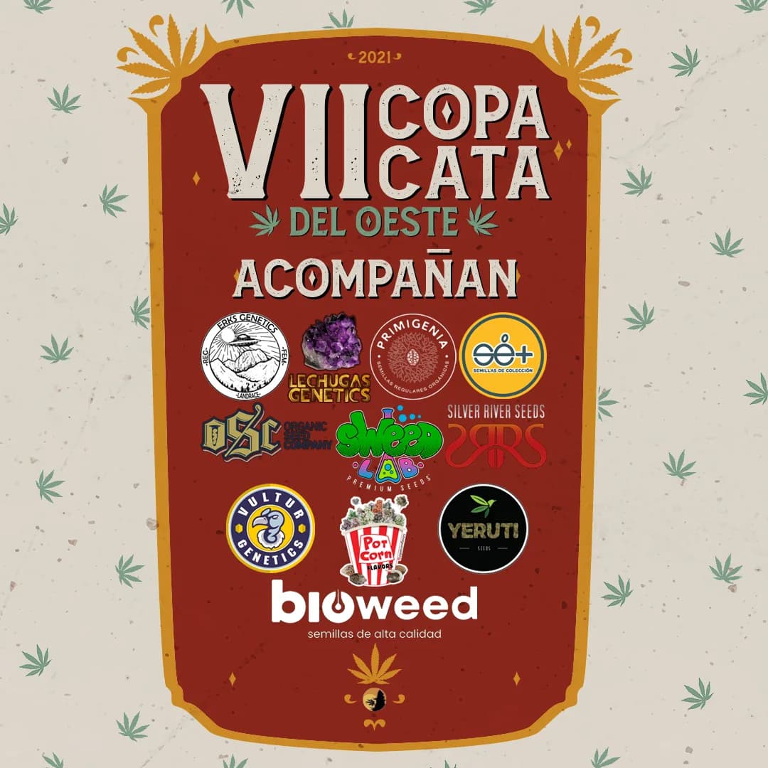 Placa «Acompañan» de la VII Copa, con los logos de los bancos de semillas que la acompañaron.