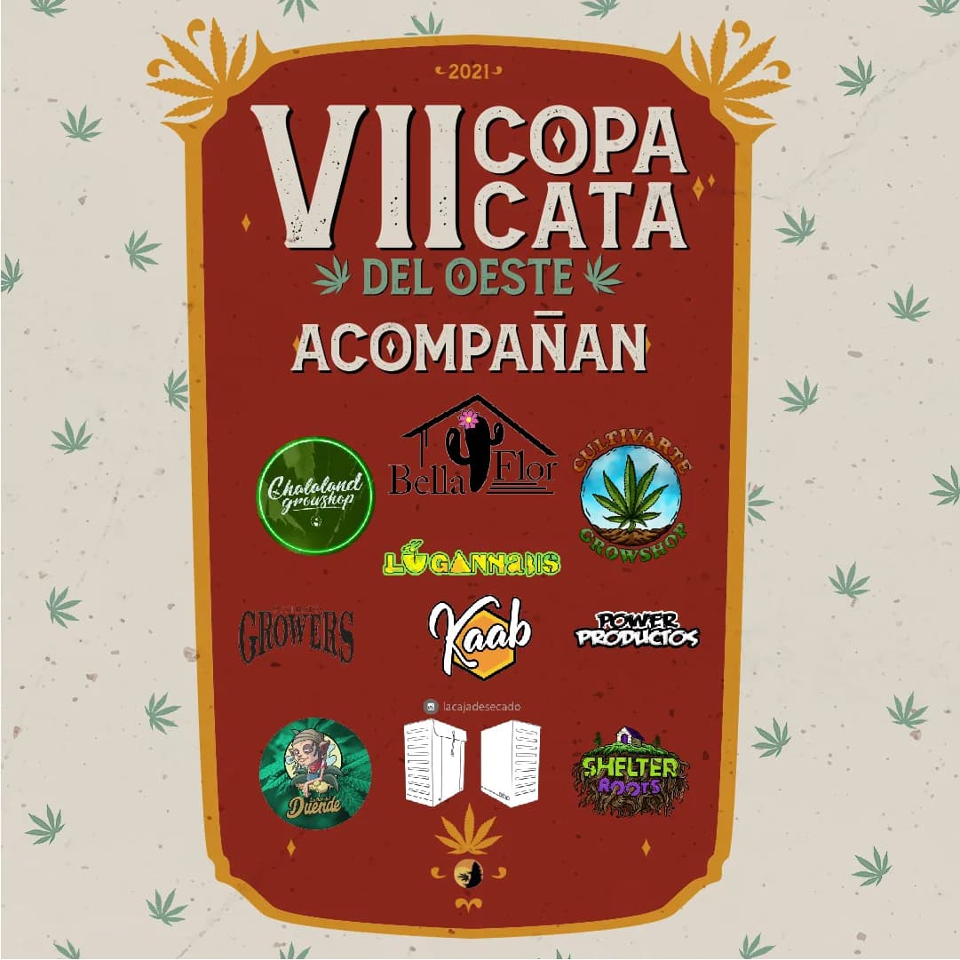 Placa «Acompañan» de la VII Copa, con los logos de los comercios de cultivo que la acompañaron.