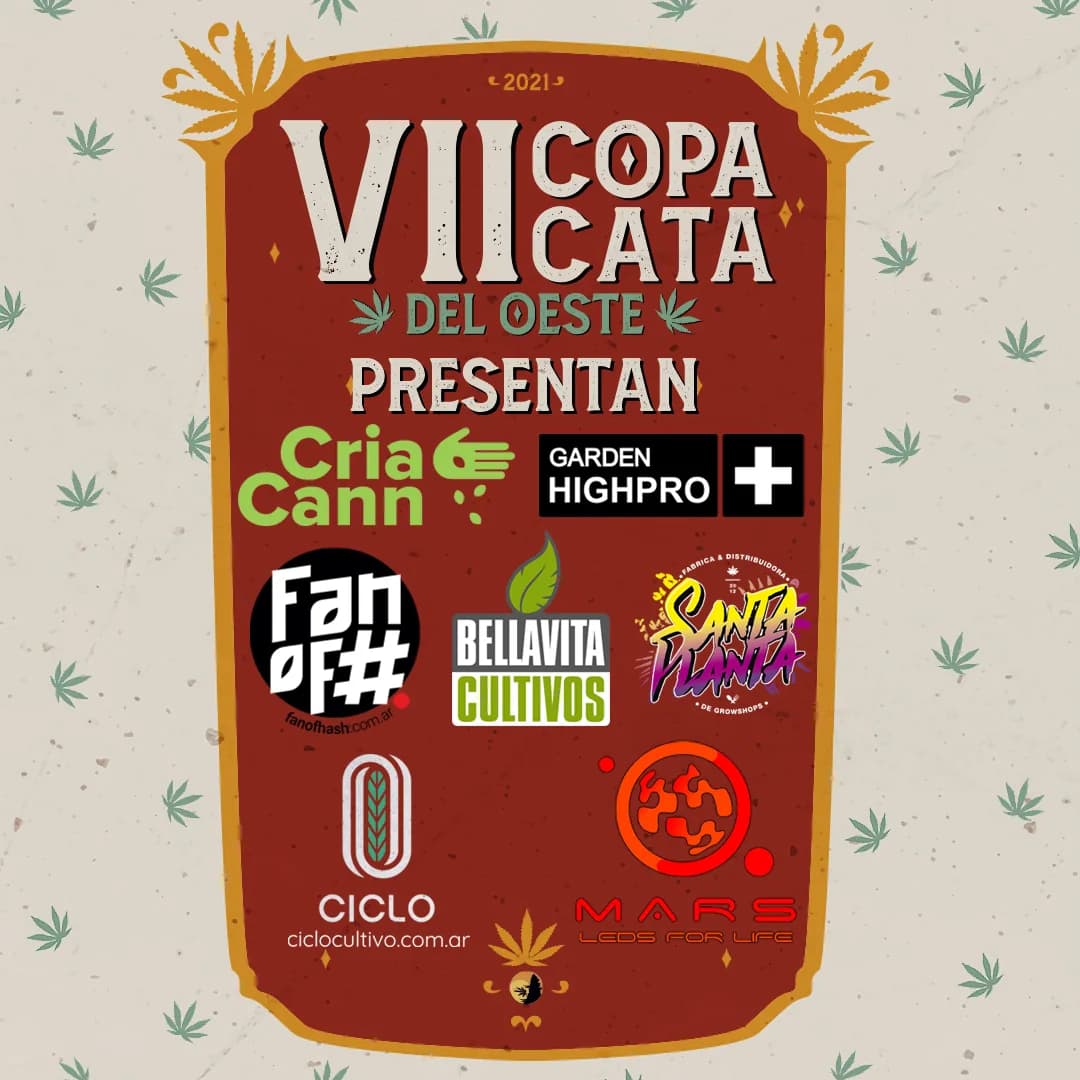 Placa «Presentan» de la VII Copa, con los logos de las marcas principales que la acompañaron.