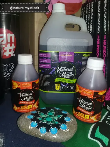 Fertilizantes de una marca, una piedra con un mandala y libros en un stand, Copa Cata del Oeste 2019